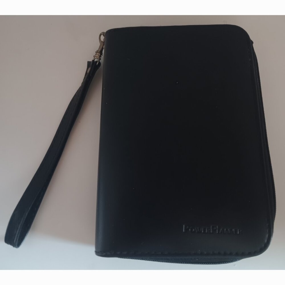 POWER PLANNER BLACK LEATHER ORGANIZER CASE /WALLET